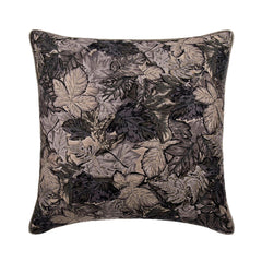 Maple Glory - Grey & Silver Satin Throw Pillow Cover