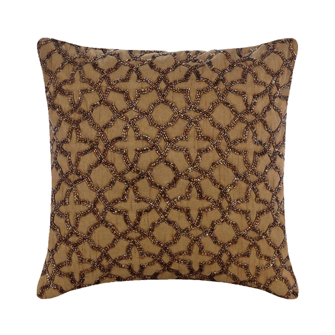 Gold Celebration - Gold Brown Art Silk Decorative Euro Sham
