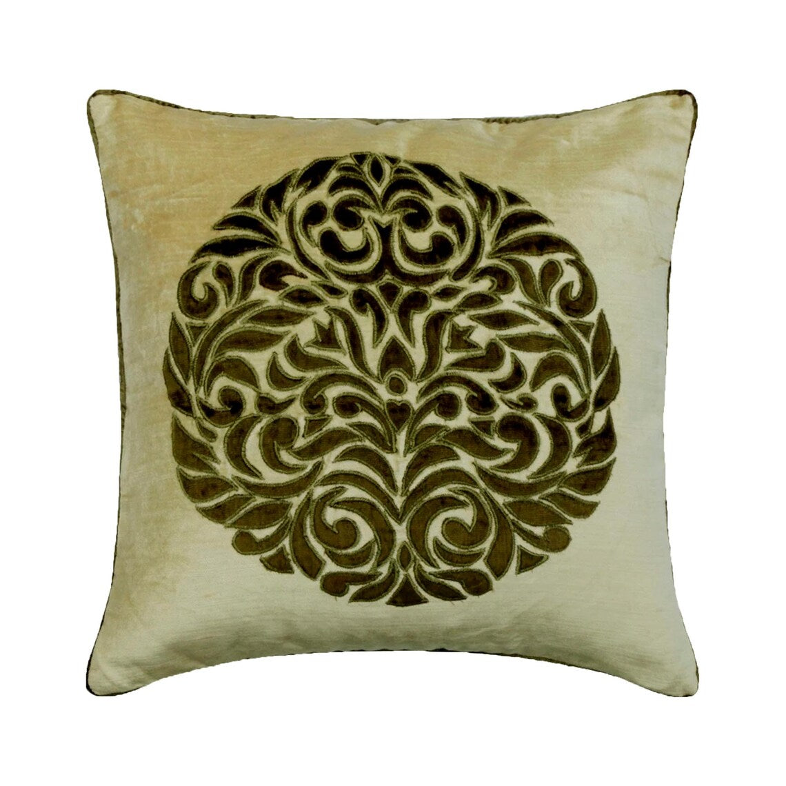 Olive Scent - Green Velvet Throw Pillow Cover