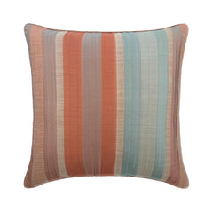 Rusty Stripeness - Rust Jacquard Silk Throw Pillow Cover