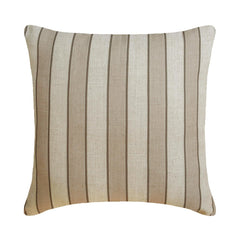 Beige Linen Throw Pillow Cover - Beige Terra Stripe