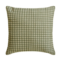 Green Linen Throw Pillow Cover - Sage Houndstooth