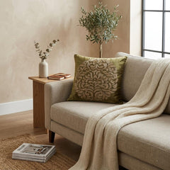 Circle Of Peace - Sage Green Velvet Decorative Euro Sham