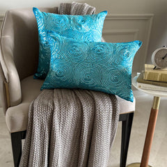 Aqua Touch - Aqua Blue Art Silk Decorative Euro Sham