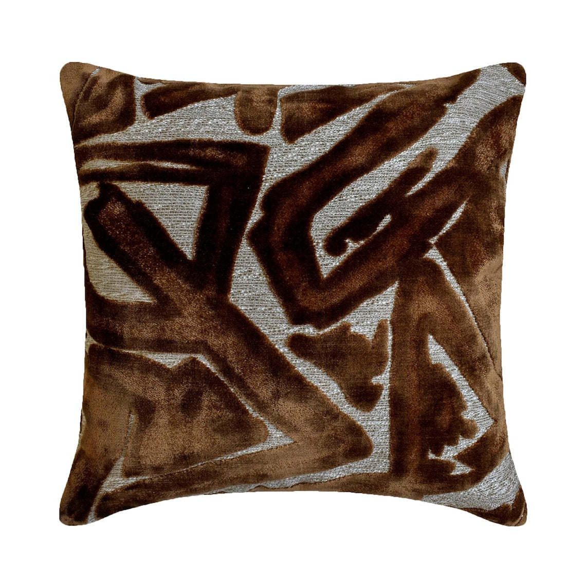 Copper Velvet Throw Pillow Cover - Copper Strokes