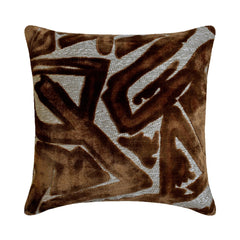 Copper Velvet Throw Pillow Cover - Copper Strokes