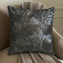 All Eyes On Silver - Silver Art Silk Decorative Euro Sham