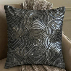 All Eyes On Silver - Silver Art Silk Decorative Euro Sham