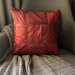 Dreamy Rust - Orange Silk Throw Pillow Cover