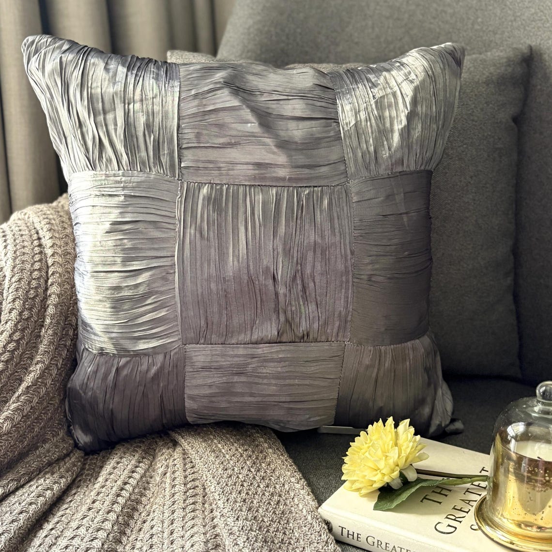 Dreamy Silver Gray Pillow Cover