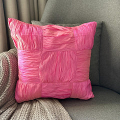 Dreamy Pink - Pink Crushed Art Silk Throw Pillow Cover