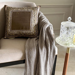 Ethnic Origins - Brown Art Silk Decorative Euro Sham