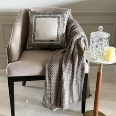 Refreshed - Light Gray Art Silk Throw Pillow Cover