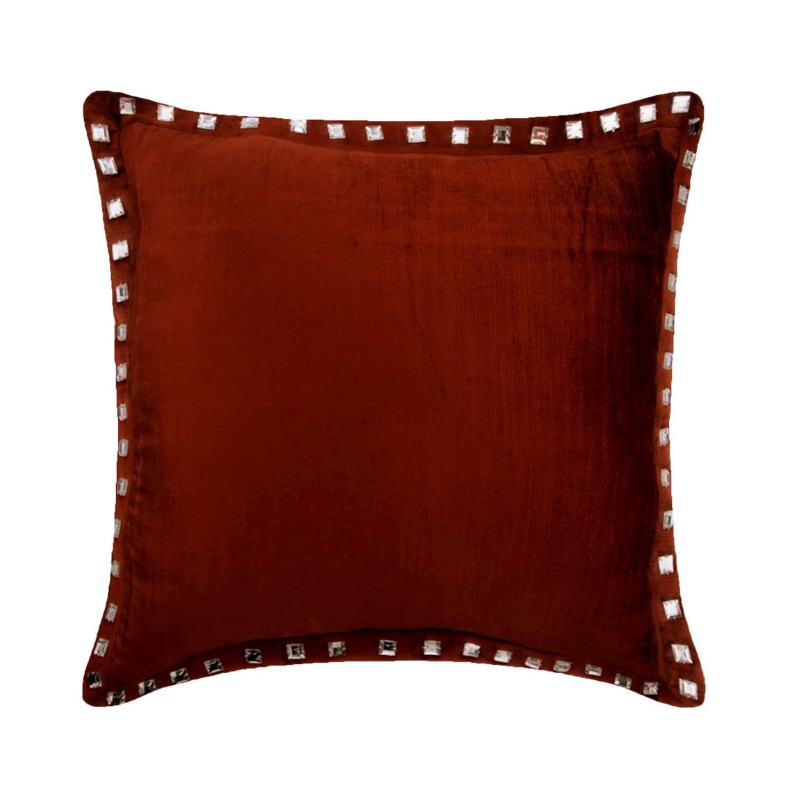 Rust Crystal Palace - Rust Velvet Throw Pillow Cover