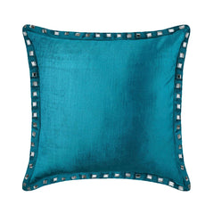 Turquoise Blue Crystal Palace - Turquoise Blue Velvet Decorative Euro Sham