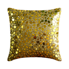 The Gold Mosiac - Gold Art Silk Decorative Euro Sham