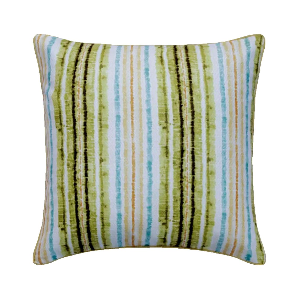 Stripe Up My LIfe - Green Jacquard Silk Decorative Euro Sham