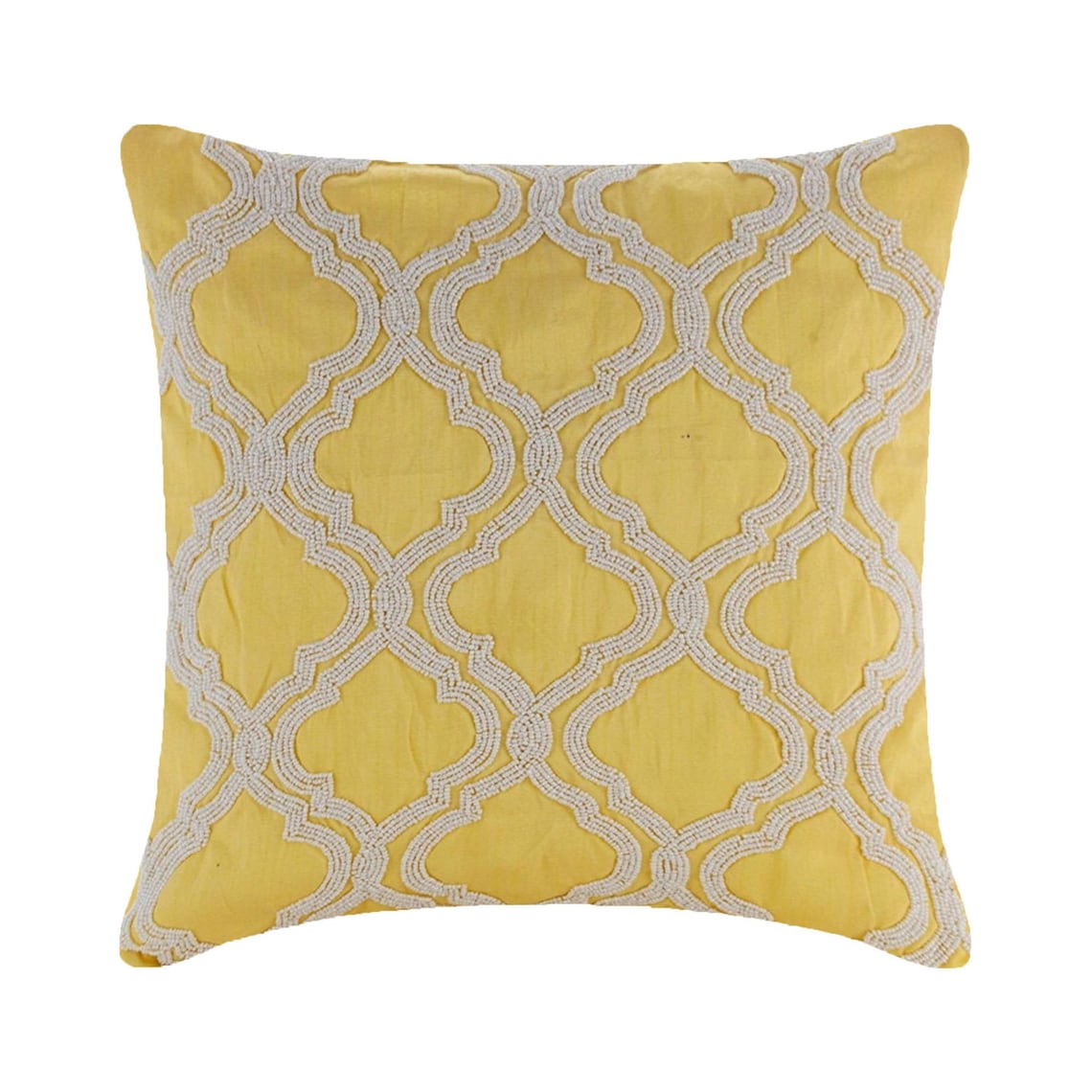 Kainoosh - Yellow Art Silk Throw Pillow Cover