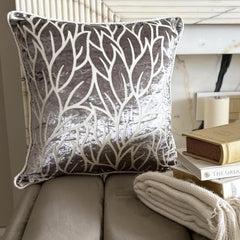 Paloma Gray Leaves Pillow Cover