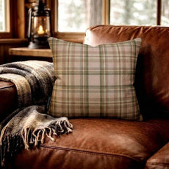 Plaidscape Pink - Pink Velvet Winter Plaid  Throw Pillow Cover