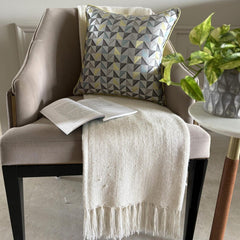 Yellow Moire Effects - Yellow Jacquard Silk Throw Pillow Cover