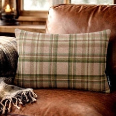 Plaidflow Pink - Pink Velvet Winter Plaid Lumbar Pillow Cover