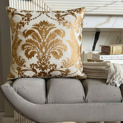Gold Festive - White Velvet Decorative Euro Sham