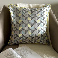 Yellow Moire Effects - Yellow Jacquard Silk Throw Pillow Cover