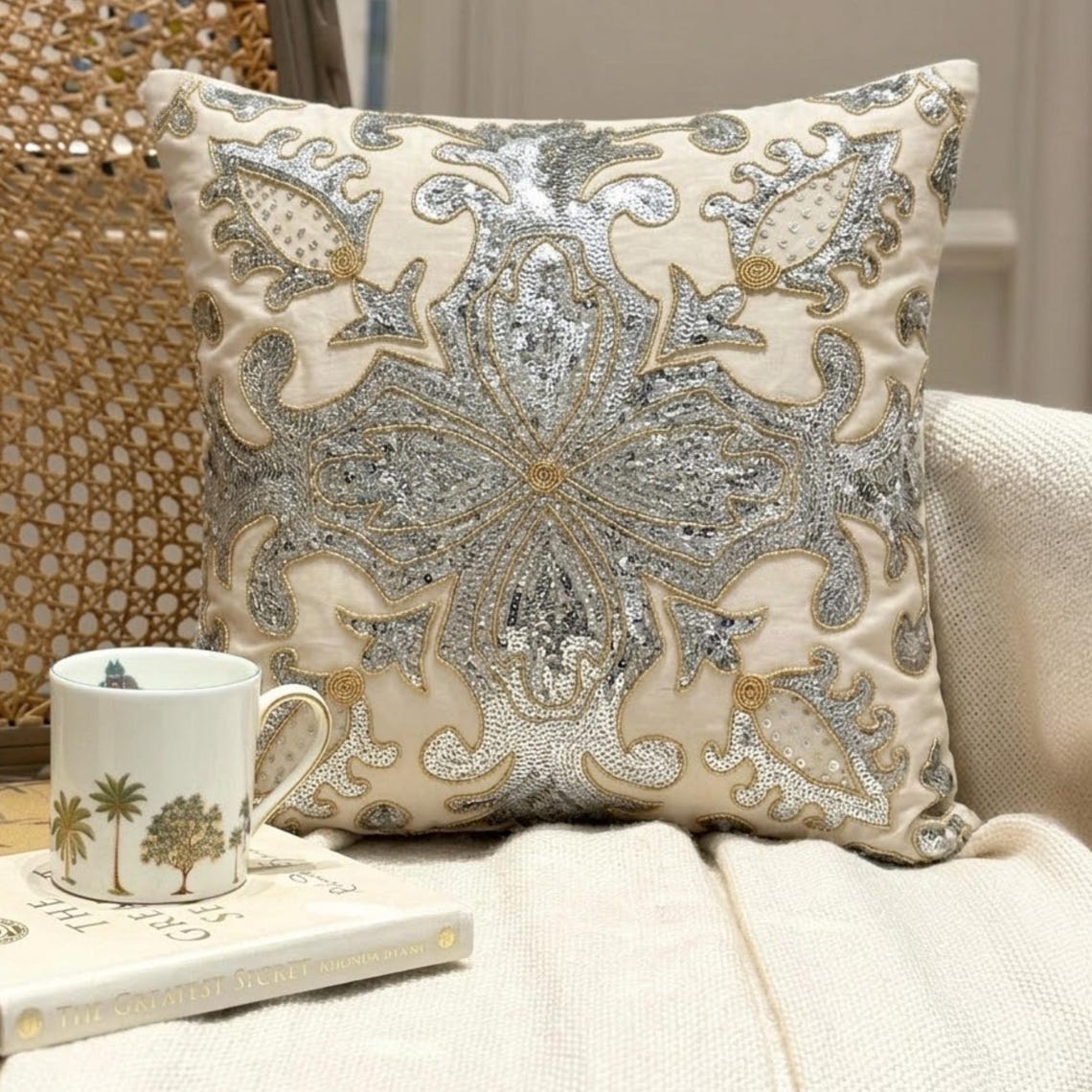 Millennium - Ivory Art Silk Decorative Euro Sham