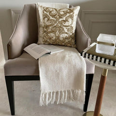 Zadie - White & Gold Suede Decorative Euro Sham