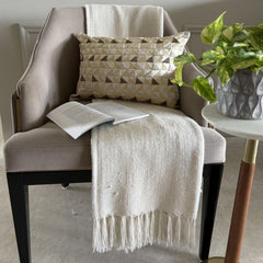 Gold Triad - Gold & ivory Jacquard Lumbar Pillow Cover