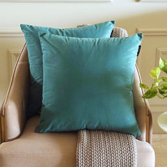 Teal Green Plain Velvet Throw Pillow Cover - Teal Green Velvet