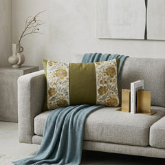 Olive Green Linen Lumbar Pillow Cover - Olive Grace