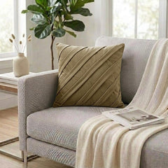 Contemporary Dark Beige - Beige Suede Decorative Euro Sham