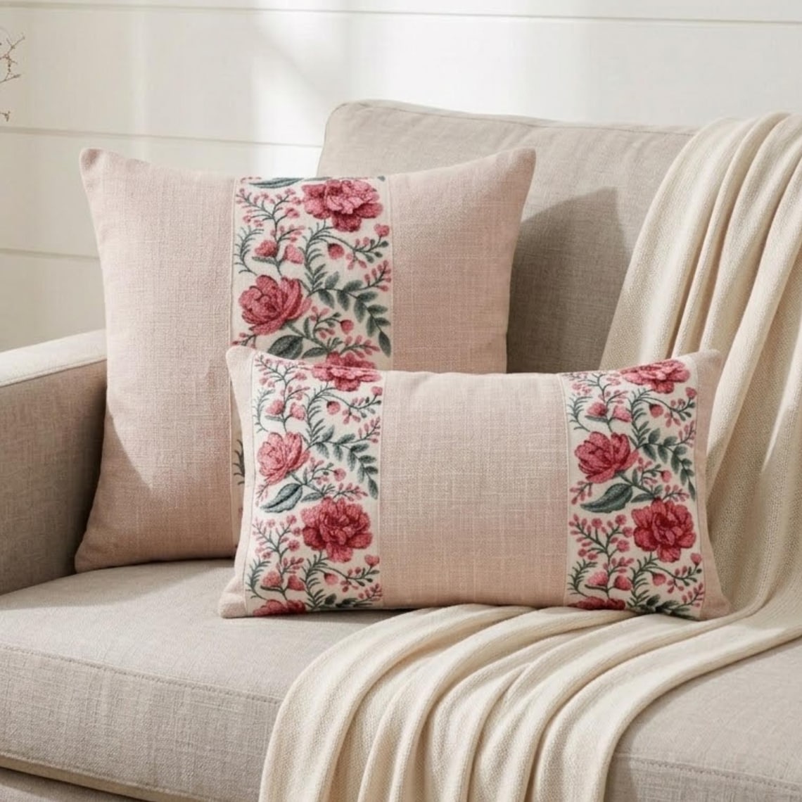 Blush Grace Lumbar Pillow Cover