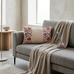 Blush Pink Linen Lumbar Pillow Cover - Blush Grace