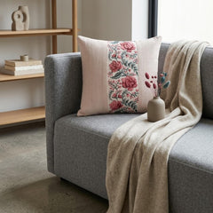 Blush Pink Linen Lumbar Pillow Cover - Blush Grace