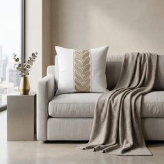 Beige Linen Lumbar Pillow Cover - Beige Keepsake