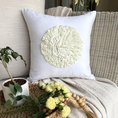 Vintage Bloom - White Suede Throw Pillow Cover
