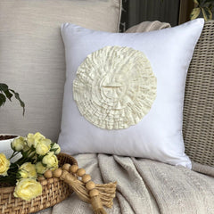 Vintage Bloom - White Suede Throw Pillow Cover