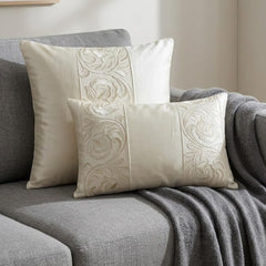 Ivory Heirloom Vine Lumbar Pillow Cover