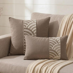Taupe Grace Lumbar Pillow Cover