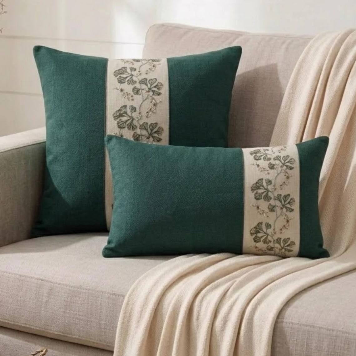 Teal Grace Lumbar Pillow Cover