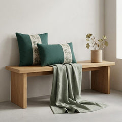 Teal Linen Lumbar Pillow Cover - Teal Grace