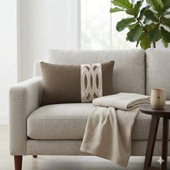 Brown Linen Lumbar Pillow Cover - Cocoa Grace
