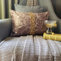 Jasper Touchstones - Brown Suede Lumbar Pillow Cover
