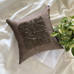 Vintage Champagne Brown - Light Brown Art Silk Throw Pillow Cover