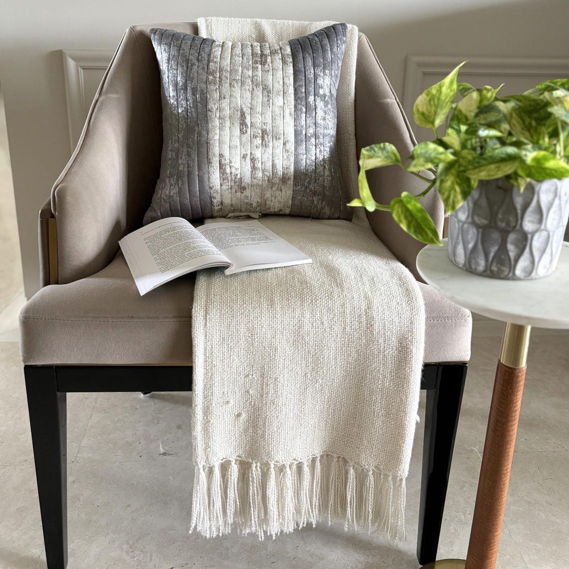 Grey Foil Dusk Decorative Euro Sham
