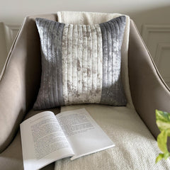 Grey Foil Dusk Throw Pillow Cover