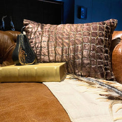 Roar & Ripple - Brown Velvet Lumbar Pillow Cover